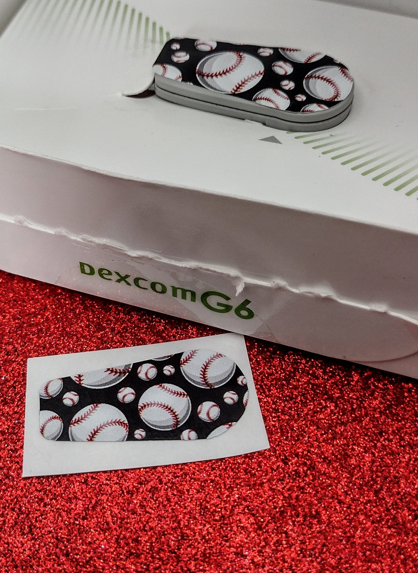 Baseballs Pattern Dexcom Patch
