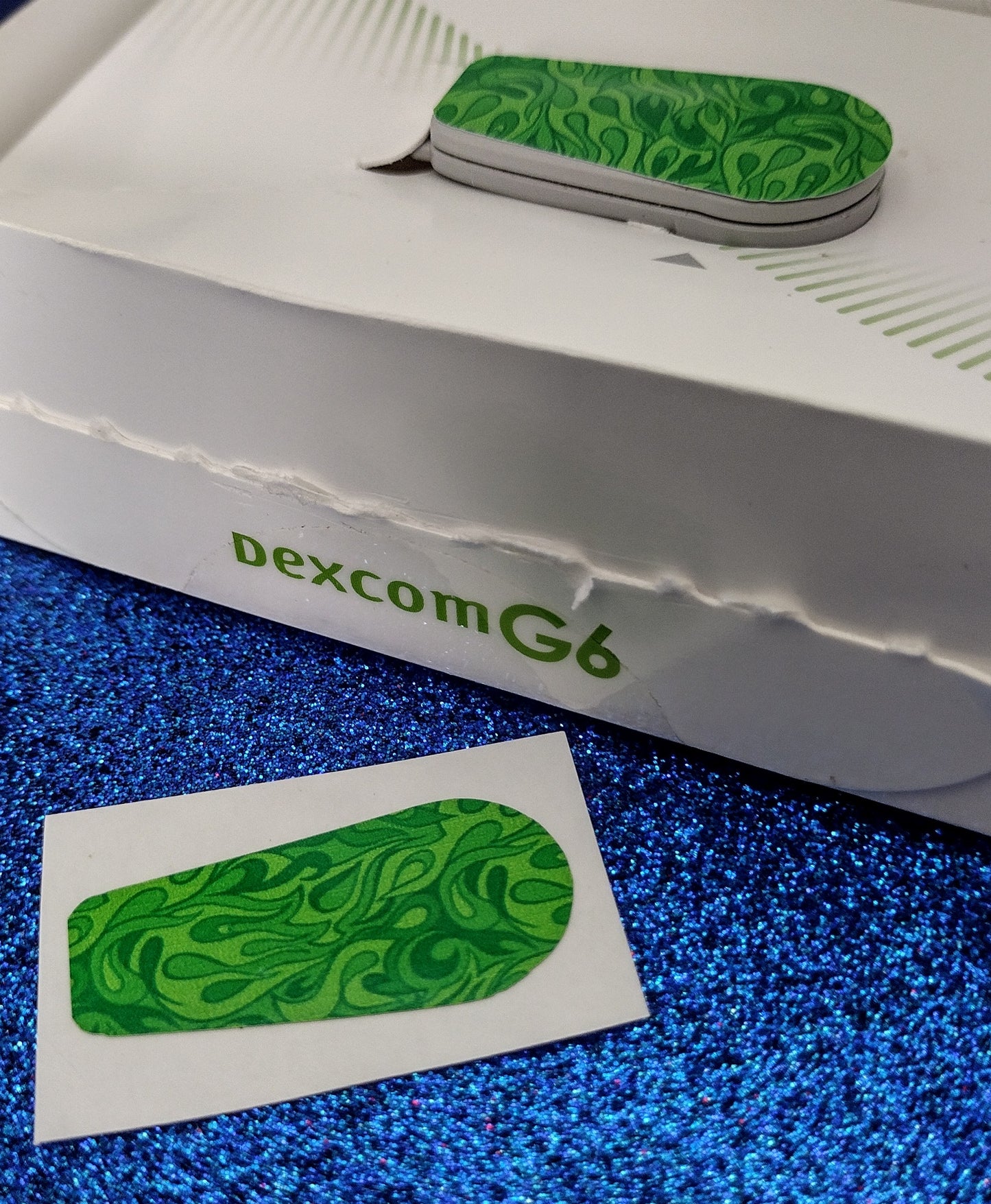 Lime Green Flames Dexcom Patch