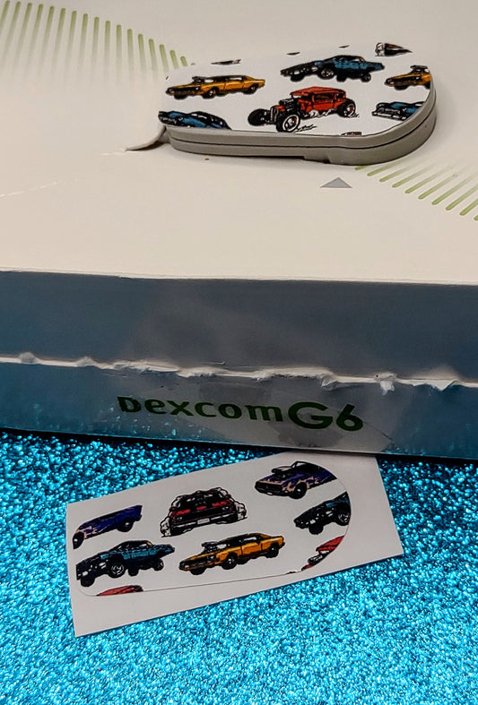 Classic Cars Print  Dexcom Patch