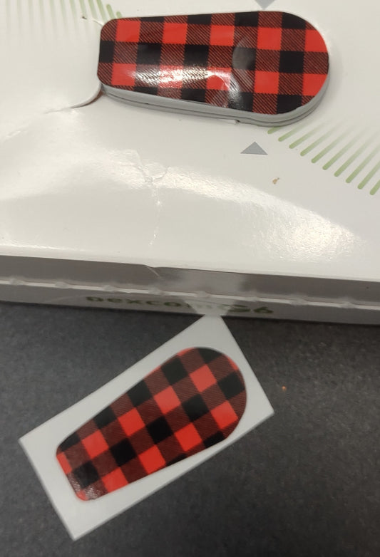 Red Buffalo Plaid Pattern Dexcom Patch