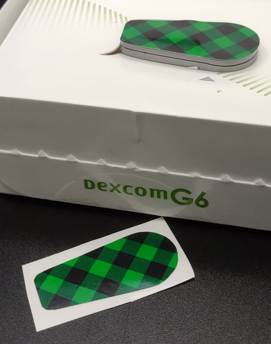 Green Buffalo Plaid Pattern Dexcom Patch