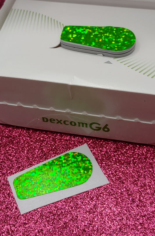 Light Green *Holographic Glitter* Dexcom Decal