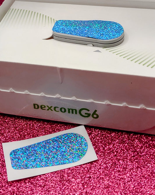 Sky Blue *Holographic Glitter* Dexcom Decal