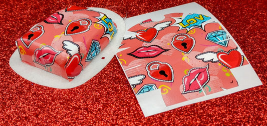 Pink Bubbles, Lips & Hearts Pattern Omnipod Patch