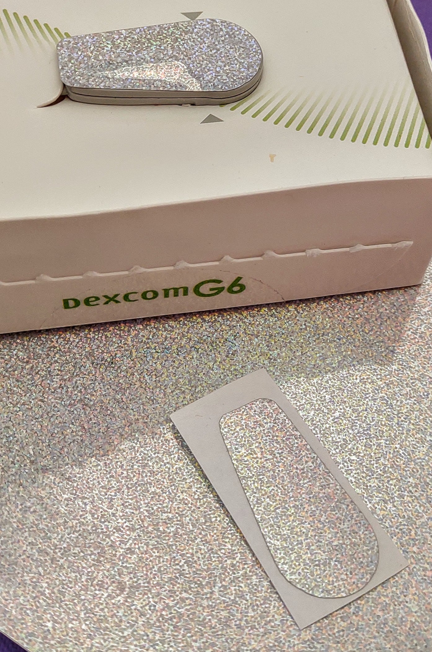 Silver *Holographic Glitter* Dexcom Decal