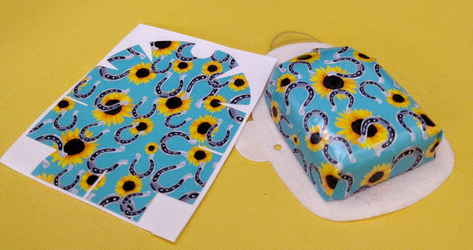 Teal Lucky Sunflower Pattern Omnipod Patch