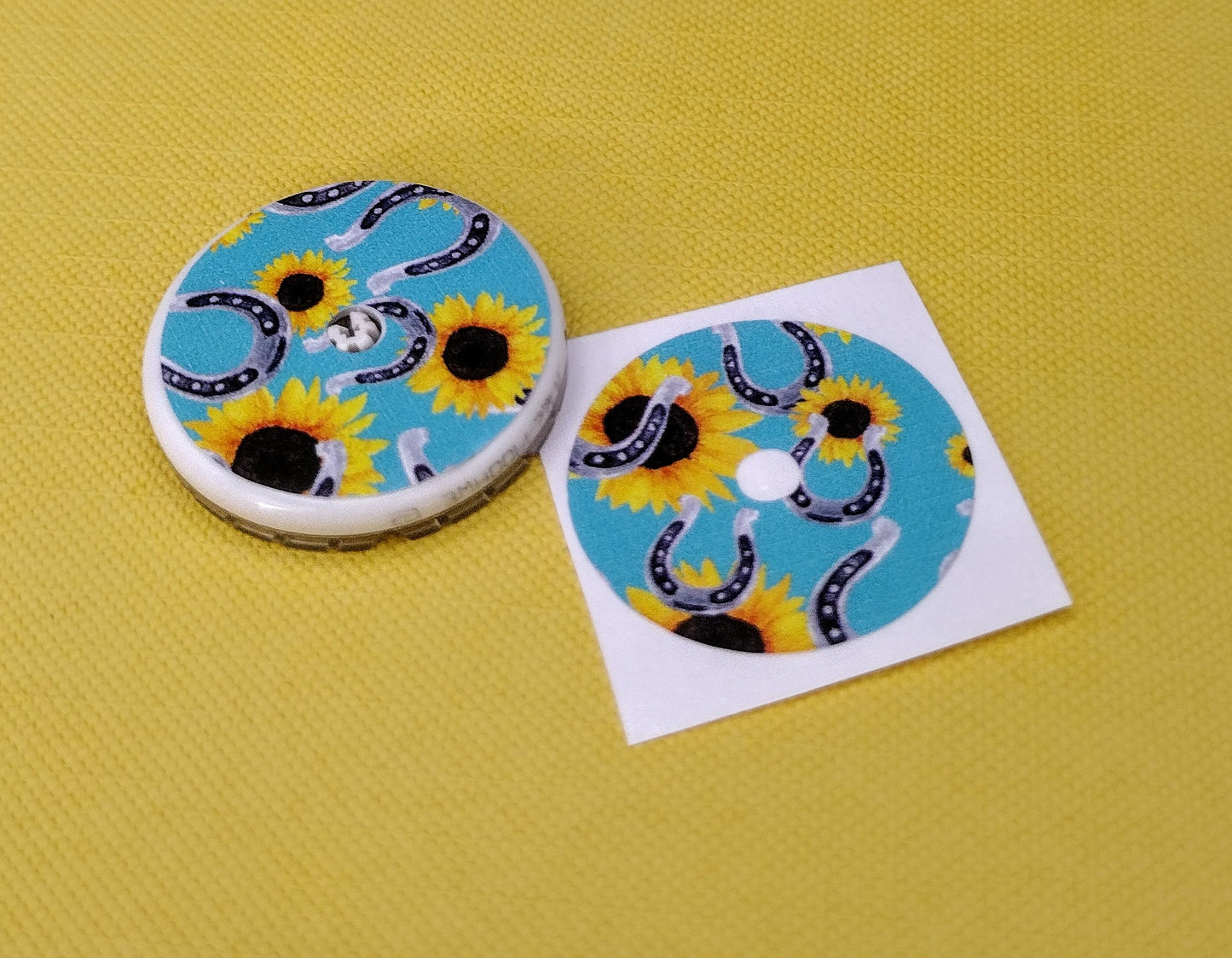 Teal Lucky Sunflower Pattern Libre 2 Patch