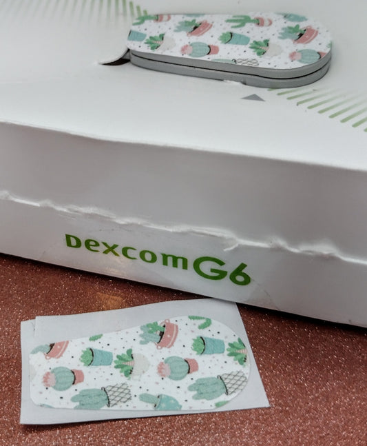 Pastel Cactus Pattern Dexcom Patch