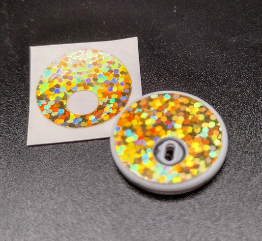 Gold *Holographic Glitter* Freestyle Libre 3 Patch