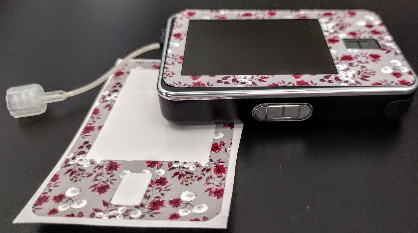 Burgundy Flowers Pattern T-Slim Patch