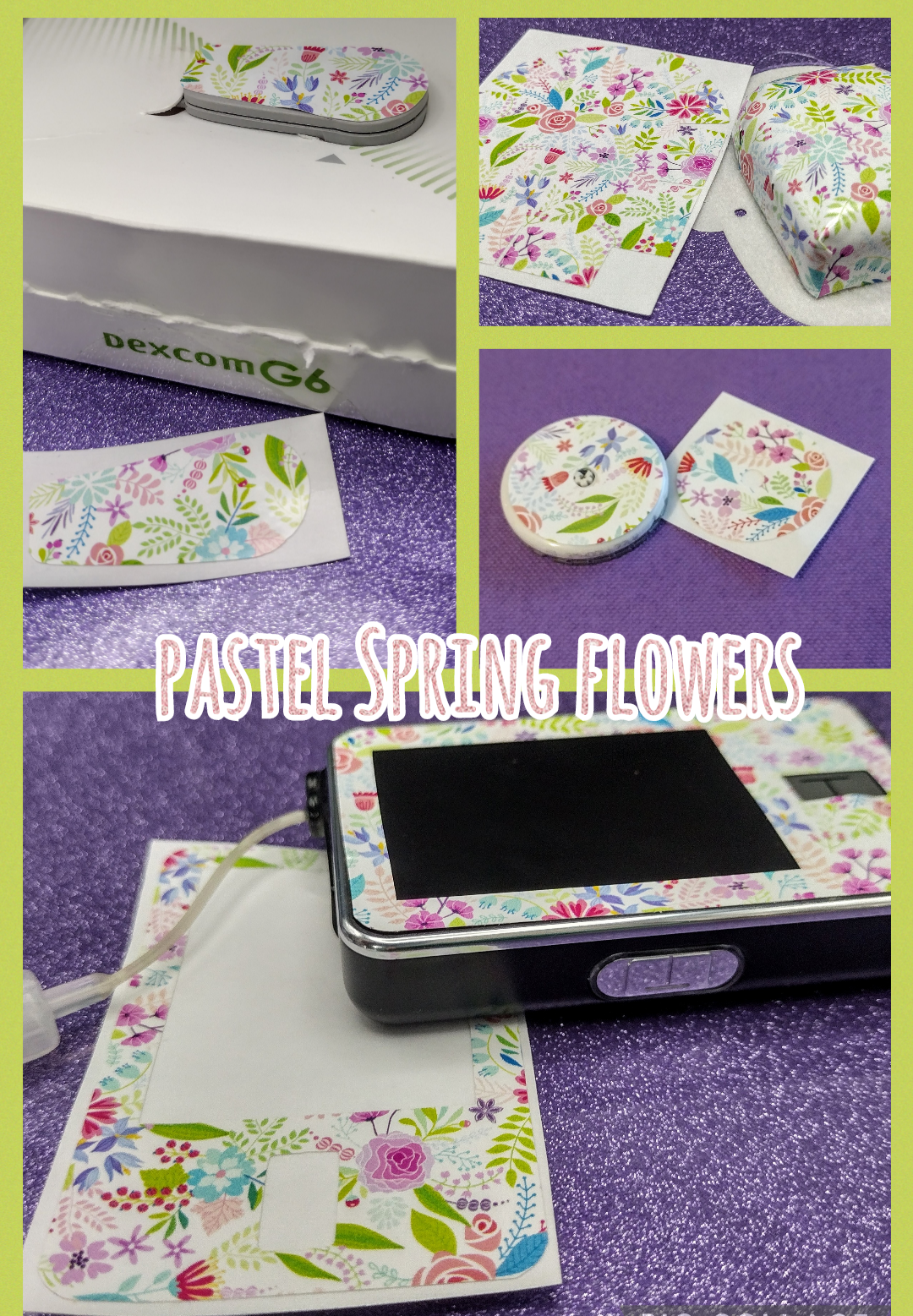 Pastel Spring Flowers Pattern Omnipod Patch