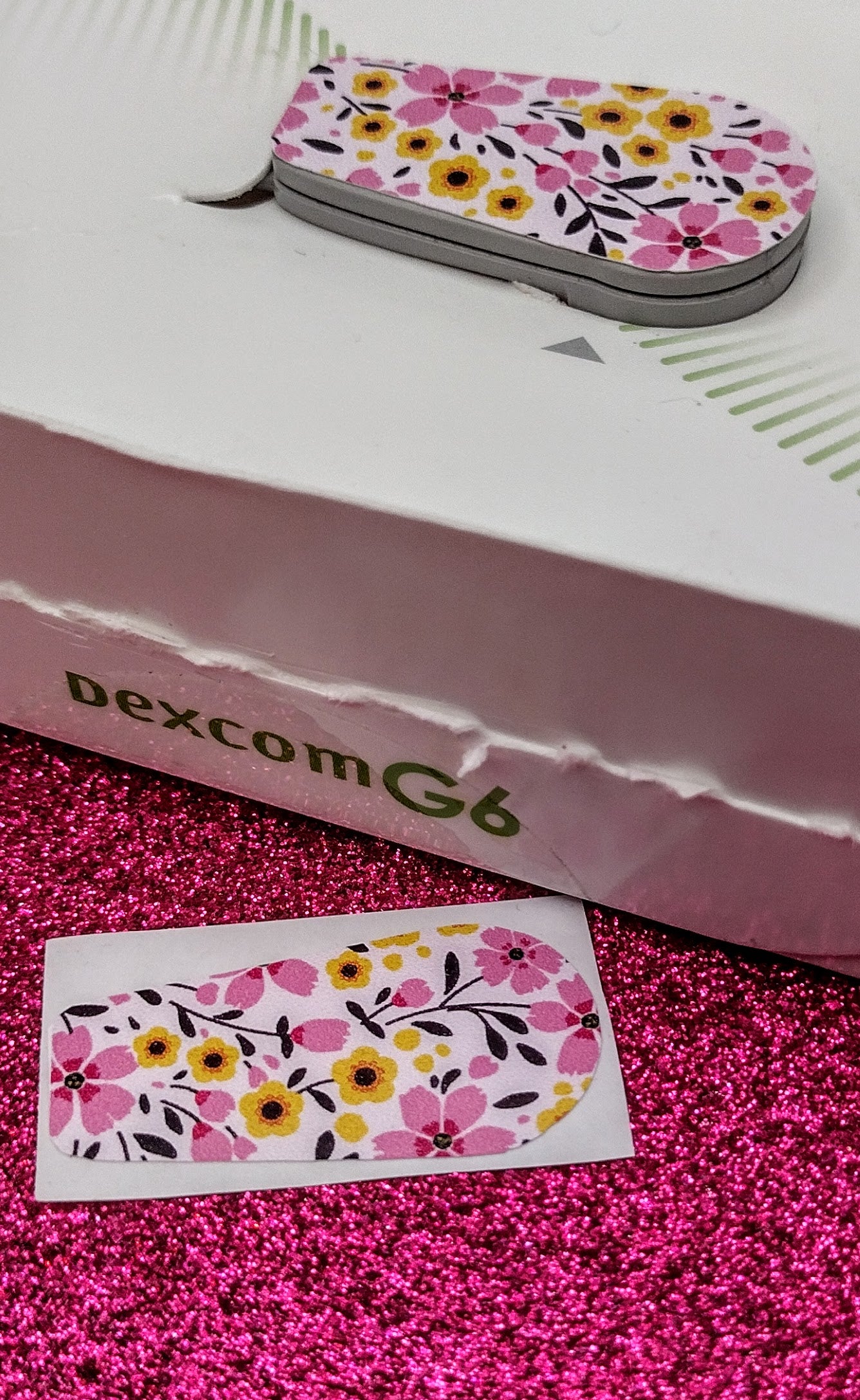 Pink Spring Flowers Dexcom Patch